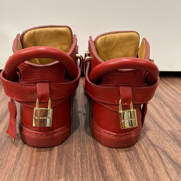 Buscemi Womens Alce Red 100MM Leather Sneakers size 37 (US 7) - Picture 7 of 12
